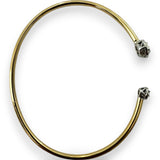Two-Tone 18kt 0.15ct Diamond Halo Flexible 6" Cuff Bracelet Stamped Ed