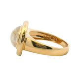 Vintage Solid 14kt Yellow Gold Cabochon 4.5ct Rutilated Quartz Venus Hair Cocktail Ring Size 8