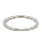 Solid 14kt White Gold and Diamond Half-Eternity Thin Dainty Band Ring Size 6.75