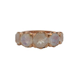 Nava Zahavi Solid 14kt Rose Gold Labradorite 5-Stone 8mm Wide Graduated Cocktail Ring Size 7