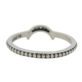 Pandora Solid 925 Sterling Silver and CZ Crescent Moon Beaded Ring Size 6