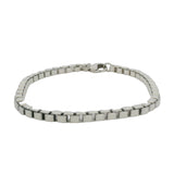 Tiffany & Co 925 Sterling Silver Venetian Box Link Chain 7.75" 4mm Bracelet
