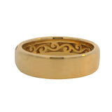 Neil Lane Solid 14kt Yellow Gold Scrollwork Black Diamond 6.4mm Men's Band Ring Size 10