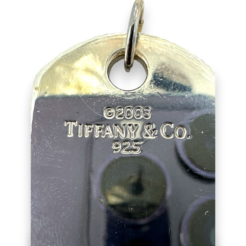Tiffany & CO 925 Sterling Silver 2003 Coin Edge Dog Tag Pendant Charm