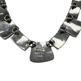 Vintage Taxco 925 Sterling Silver and Malachite Shards Riviere Collar 17" Necklace