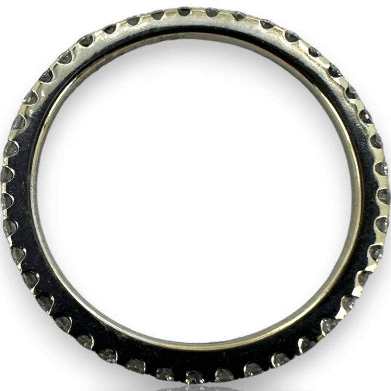 Thin 0.49ctw Diamond Eternity Ring Size 5.5 18kt White Gold Stackable