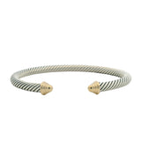 David Yurman 925 Sterling Silver and 14kt Yellow Gold Classic Cable Bracelet 7"