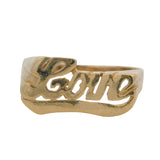 Vintage Solid 14kt Yellow Gold 9mm "Love" Word Ring Size 9.5