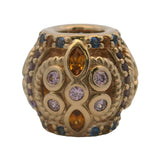 Pandora Rare Retired "Color Fresco" Multicolor CZ 14kt Yellow Gold Spacer Charm
