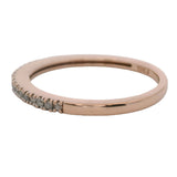 Solid Rose Gold 10kt and Diamond Thin 1.5mm Stackable Band Ring Size 5.5