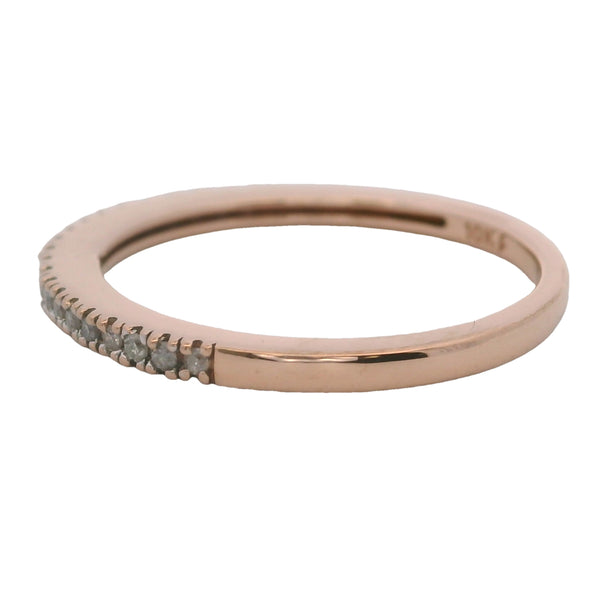 Solid Rose Gold 10kt and Diamond Thin 1.5mm Stackable Band Ring Size 5.5