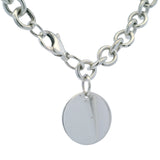 Retired Tiffany & Co 925 Sterling Silver Blank Circle Tag 7.5" Charm Bracelet