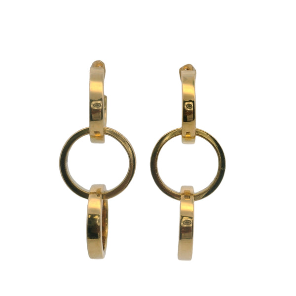 Vintage Tiffany & Co Paloma Picasso Solid 18kt Yellow Gold Triple Hoop Drop/Dangle Earrings