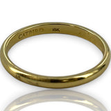 Catbird 18kt Yellow Gold 2mm Classic Wedding Band Stackable Ring Size 5.25