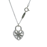 Tiffany & Co 925 Sterling Silver Filigree Heart Lock 16" Chain Necklace