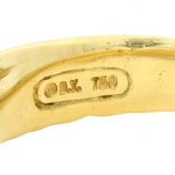 David Yurman Signed Solid Heavy 18kt Yellow Gold 750 Twist Band Crossover Ring with Diamonds Size 6.75