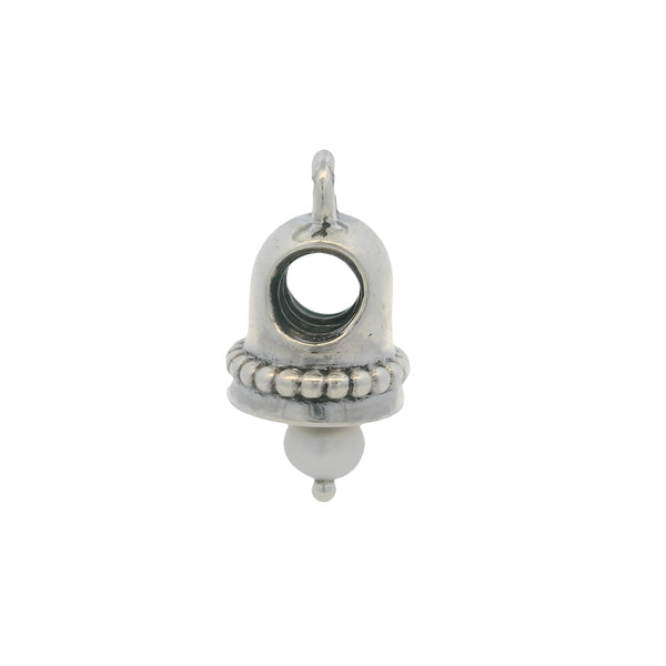Pandora Solid 925 Sterling Silver Wedding Bell Charm with Freshwater Pearl Dangle Slider Charm