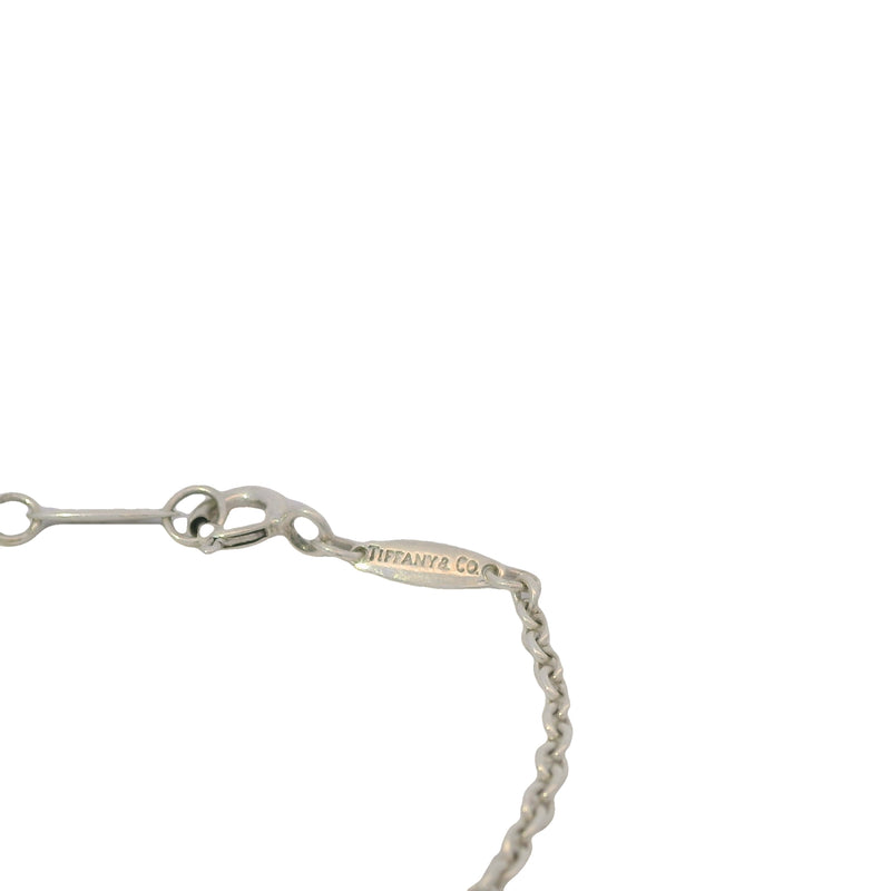 Tiffany & CO Elsa Peretti 925 Sterling Silver Eternal Circle Charm Station 7.25" Bracelet Made In Spain