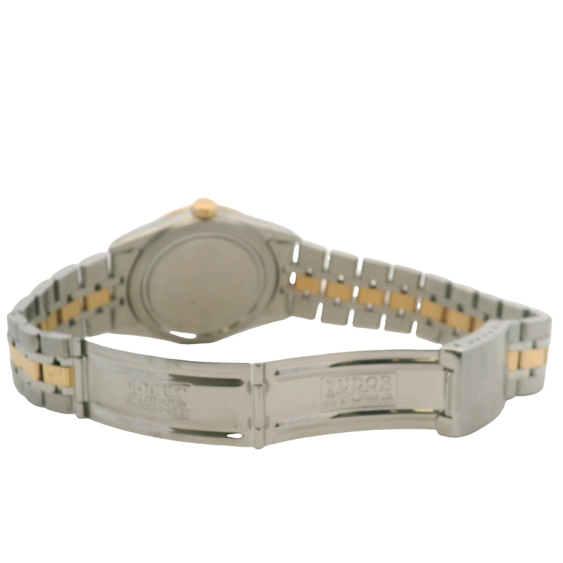 Tudor 1997 Prince Date Day 76213 36mm Linen Dial Two Tone Gold Watch