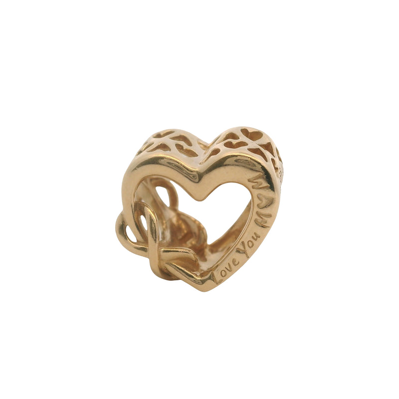 Pandora Rare Solid 14kt Yellow Gold and CZ All Wrapped Up Gift Present Slider Bead Charm