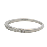Solid 14kt White Gold and Diamond Half Eternity 0.28ctw 2mm Thin Wedding Band Ring Size 7.5
