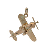 Vintage Solid 14kt Yellow Gold Airplane 3D Moving Propeller Charm
