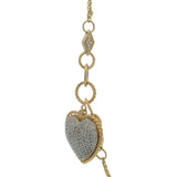 EFFY D'Oro Solid 14kt Yellow Gold and 0.75ctw Diamond Cluster Pave Heart Pendant 18" Necklace
