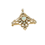 Vintage 1930-50s Victorian Revival Opal And Pearl Drop/Dangle Pendant/Brooch