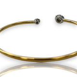 Two-Tone 18kt 0.15ct Diamond Halo Flexible 6" Cuff Bracelet Stamped Ed