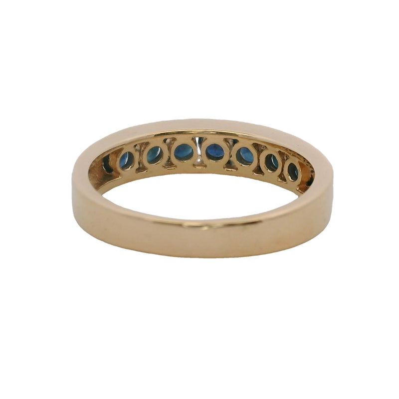Vintage EFFY 14kt Yellow Gold and Channel Set Graduated Sapphires Ring Band Size 6