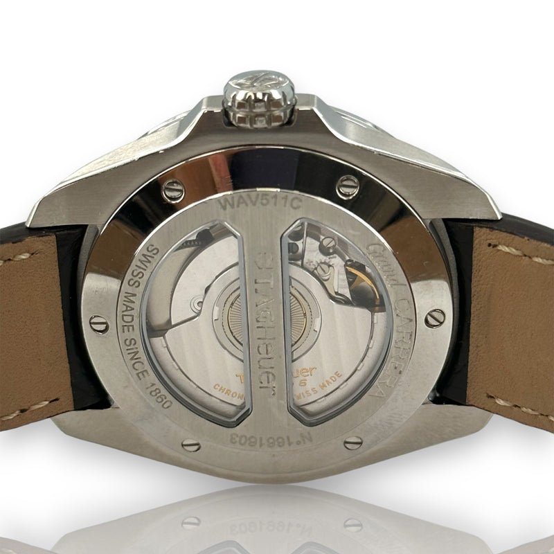 Tag Heuer Grand Carrera WAV511C.FC6224 40mm Steel Leather Watch