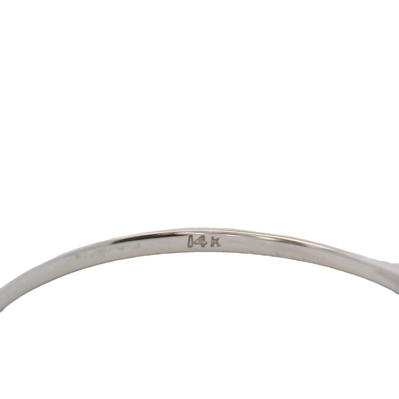 Solid 14kt White Gold and Diamond 1.3mm Stackable Wedding Band Ring Size 7.75