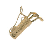 Vintage Solid 14kt Yellow Gold Golf Clubs Bag Sports Charm