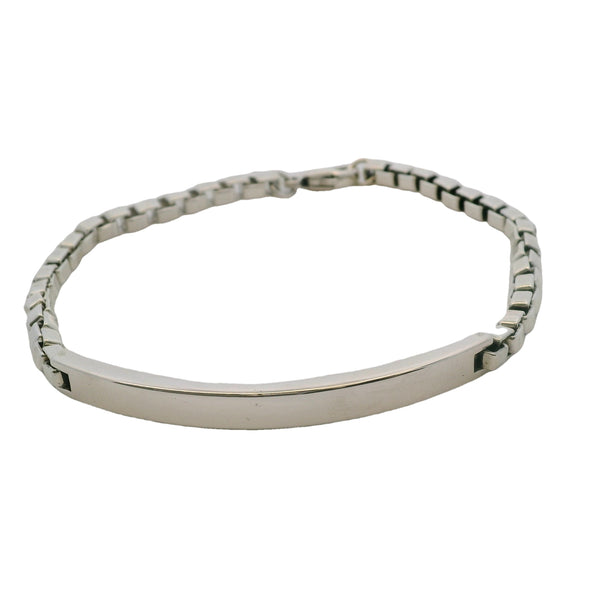Tiffany & Co 925 Sterling Silver Men's Venetian Link I.D. Box Chain 5.3mm Wide Bracelet