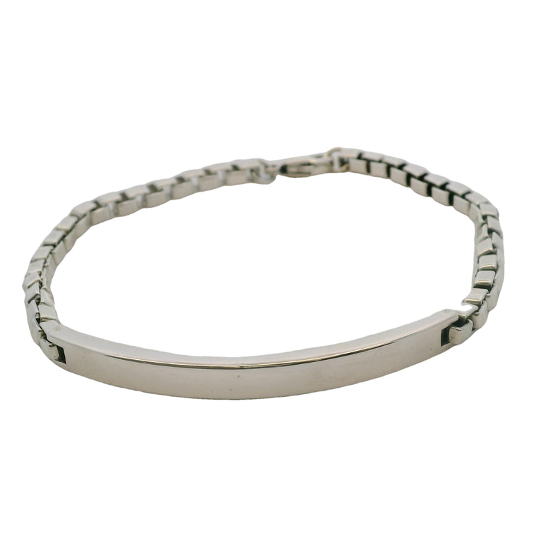 Tiffany & Co 925 Sterling Silver Men's Venetian Link I.D. Box Chain 5.3mm Wide Bracelet