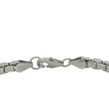 Fayendra 925 Sterling Silver and Black Cubic Zirconia Bar Box Chain 7" Bracelet