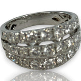 SJM Jewelry Solid 14kt White Gold 11.5mm Wide Graduated White Diamond Cocktail Cluster Ring Size 7