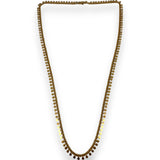Egyptian Inspired Drop Fringe 20" Necklace with Easy Open-Box Clasp Made in France Solid 14kt Yellow Gold