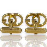 GUCCI Solid 18kt Yellow Gold 16g Running Logo Toggle Cufflinks Made in Arezzo, Italy Fully Hallmarked and Signed
