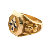 Vintage Solid 10kt Yellow Gold AMORC Rosicrucian Order Ankh and Sphinx Commemorative Ring Size 10