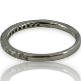 EMA Solid 18kt White Gold and Diamond Half Eternity Wedding Band Stackable Accent Ring