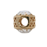 Pandora Solid 14kt Yellow Gold and CZ "Radiant Hearts" Spacer Charm