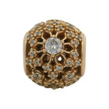 Pandora Solid 14kt Yellow Gold and CZ Inner Radiance Bead Slider Spacer Charm