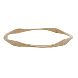 Sonya's Jewelry Solid 14kt Yellow Gold Squared Hammered Bangle Bracelet 8"