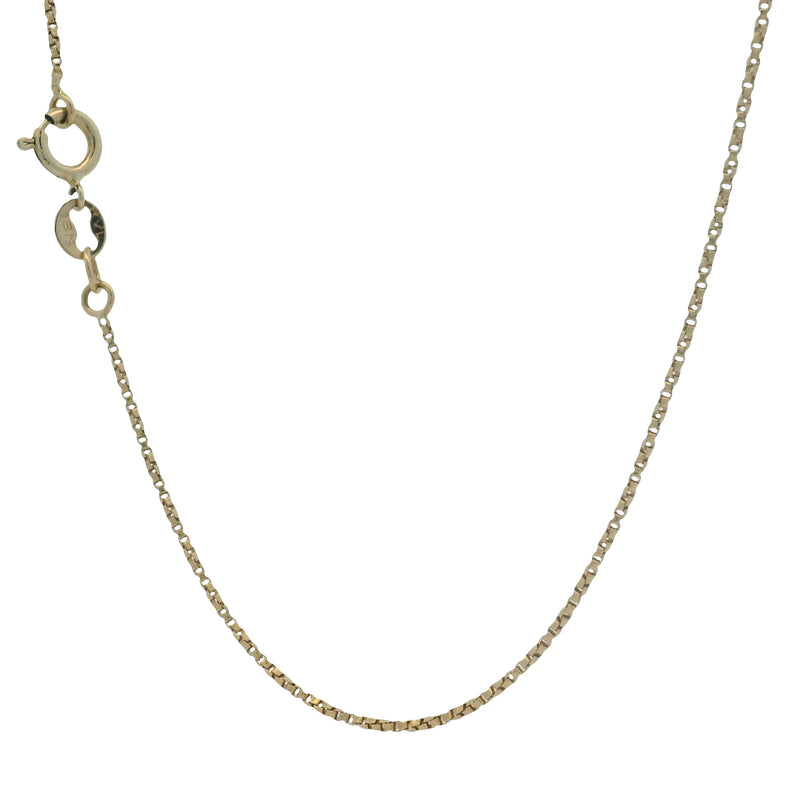 Vintage Solid 14kt Yellow Gold Puffy Liquid Cross Necklace with 18" Small Box Chain