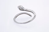 Cubic Zirconia Pave Wrap Snake Band 14K 585 White Gold Ring Size 10 1/2