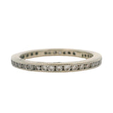 Antique 1920s Diamond and Solid 14kt White Gold Eternity Thin Band Ring Size 4.25