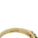Italian Solid 18kt Yellow Gold and Emerald Half-Eternity Stackable Band Size 5.5