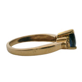 14kt Yellow Gold Dainty Pear Sapphire Solitaire Ring with Accent Diamonds Size 4.75