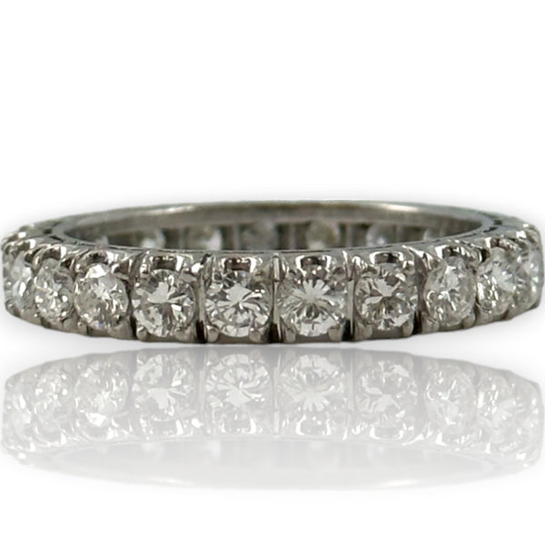 Anillo de boda apilable de paladio, hecho a medida, con diamantes brillantes redondos de 2,30 ct y 3,8 mm, talla 8,5